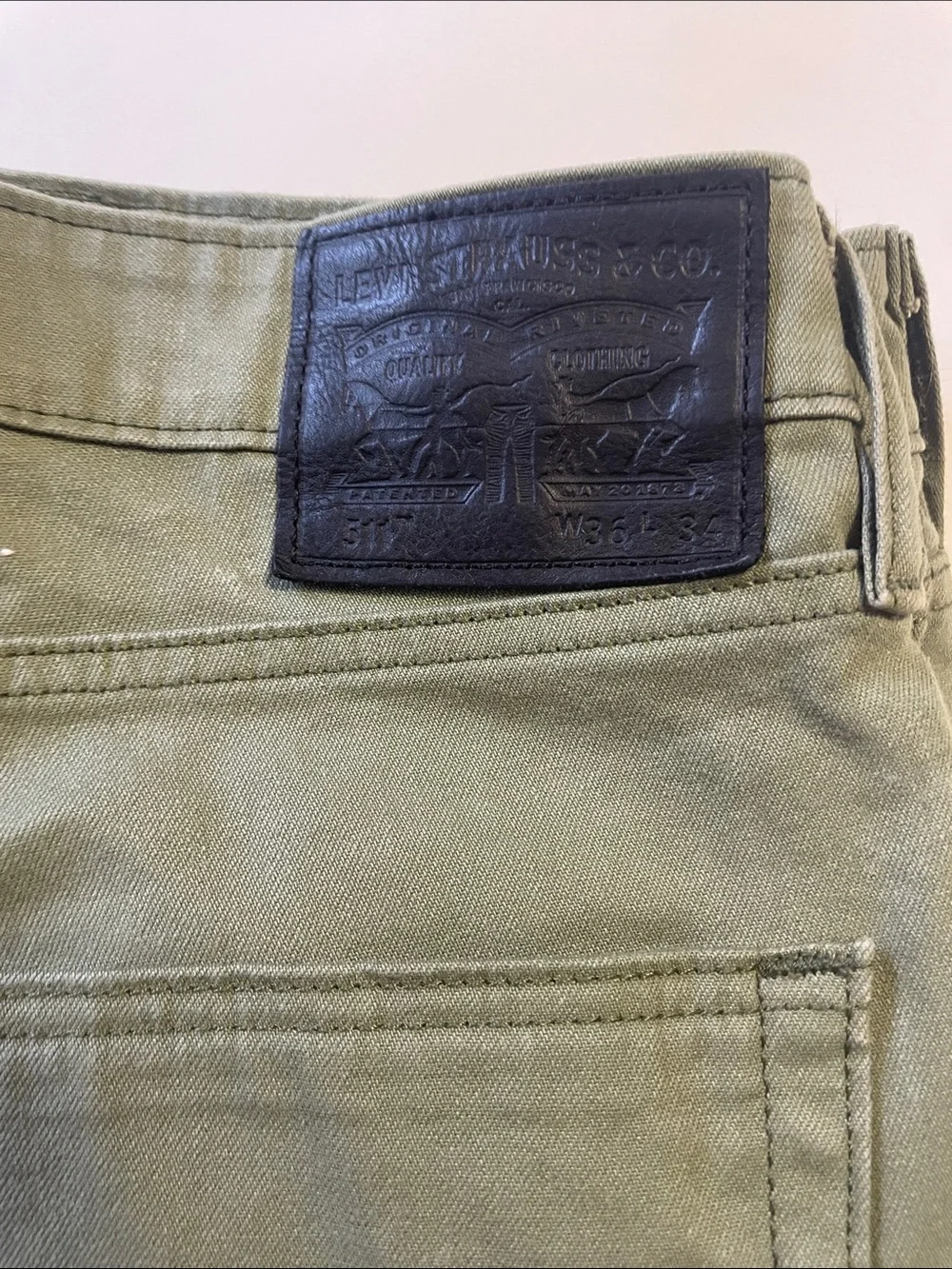Levi's 511 Commuter Jeans Olive Green Slim 36x34